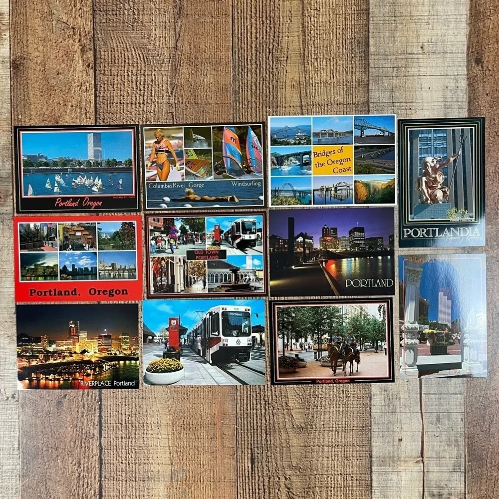 Vintage Oregon 80's Postcard Bundle Pack Downtown Architecture